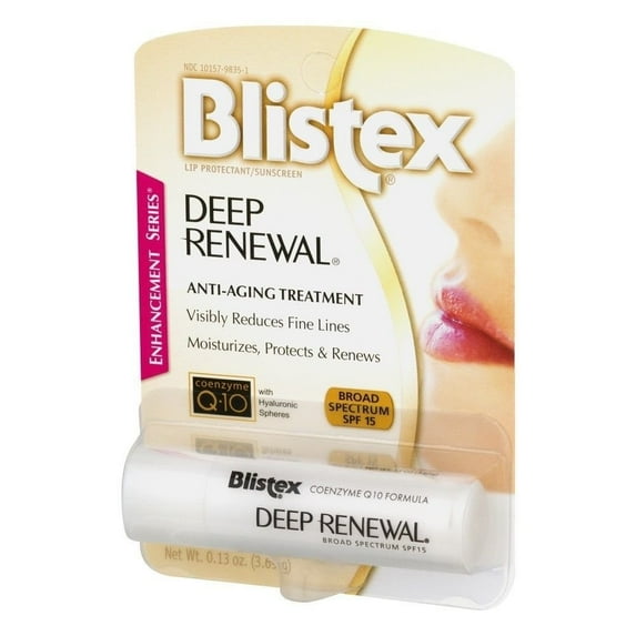 Blistex Deep Renewal Anti-Aging treatment, Co Q10, SPF 15, 3.69g