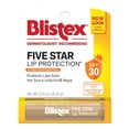 thumbnail image 1 of Blistex Five Star Lip Protection Balm, 0.15 Ounce – Wind & Water-Resistant Lip Care, Broad Spectrum SPF 30 Sun Protection, Soothes Cold Chapped Lips, Hydrating Lip Treatment, Holds in Moisture, 1 of 5