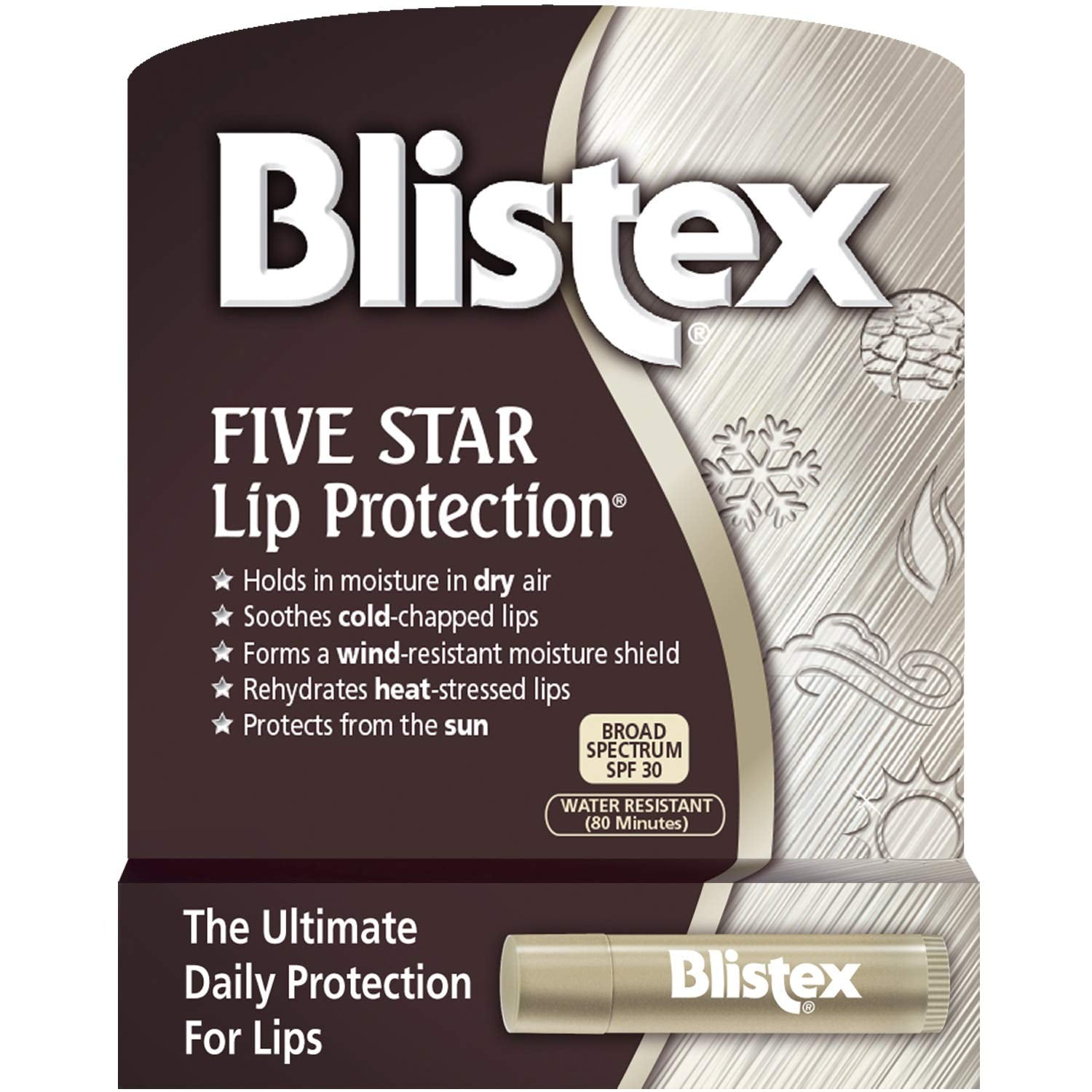 Blistex Five Star Lip Protection Lip Protectant/Sunscreen SPF 30 - 24 Ct