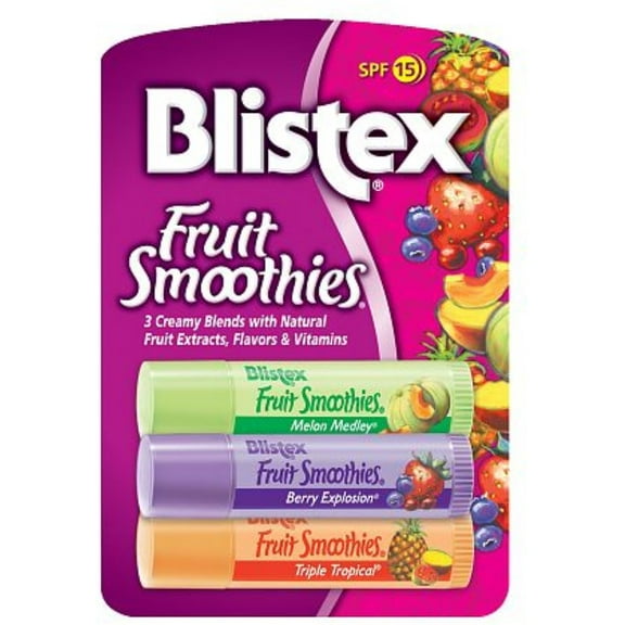 Blistex Fruit Smoothies, SPF 15 0.1 oz, 3 ea (Pack of 2)