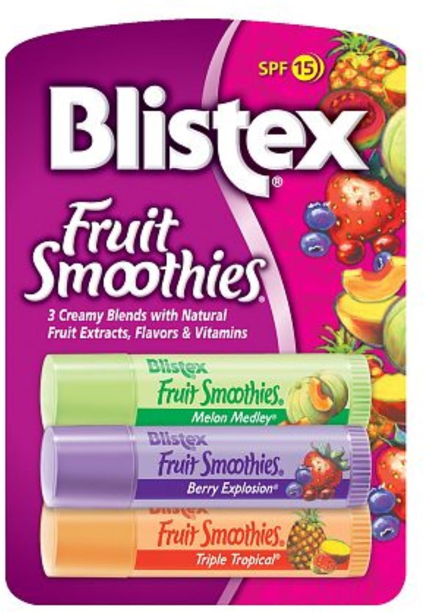 Blistex Fruit Smoothies, SPF 15 0.1 oz, 3 ea (Pack of 6)