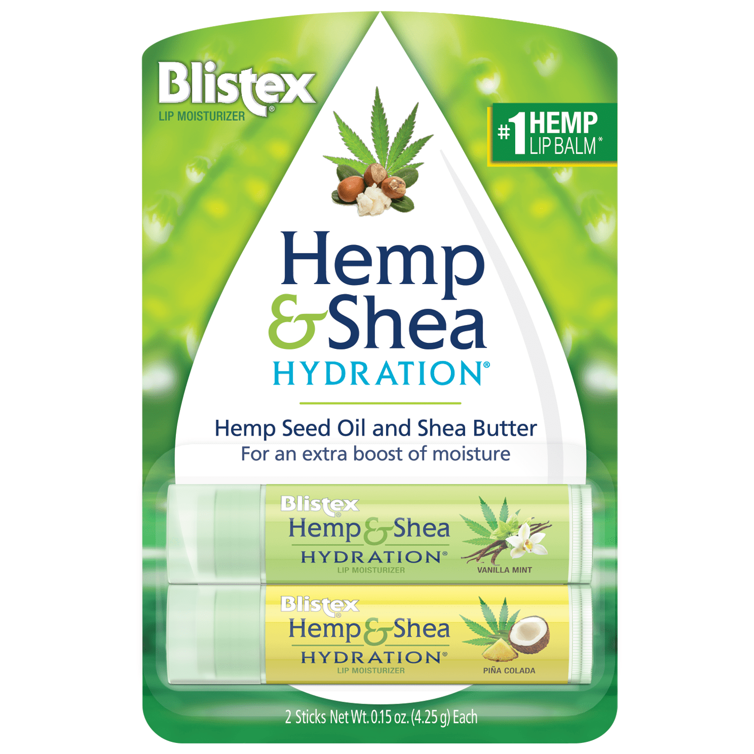 Blistex Hemp & Shea Hydration with Shea Butter & Hemp Seed Oil, 0.15 oz