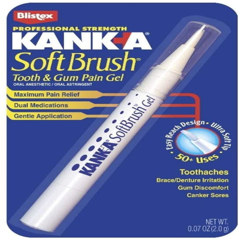  Kank-A Soft Brush Tooth & Gum Pain Gel - 0.07 oz, Pack of 5 :  Health & Household