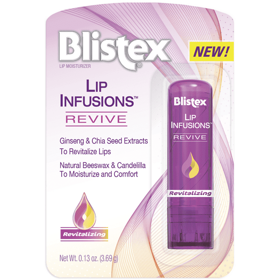 Blistex Lip Infusions Revive Lip Balm with Ginseng & Chia Seed Extracts, 0.13 Ounce, One Count
