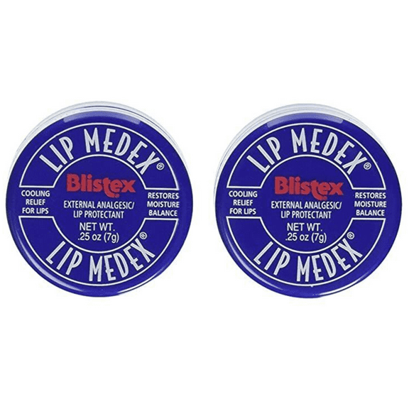 Blistex Lip Medex Cooling Relief for Sore Lips & Moisture 0.25 Oz. Each (2 SEALED JARS)