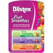 Blistex Lip Moisturizer Fruit Smoothies, 3 Creamy Blends, Melon Medley, Berry Explosion, Triple Tropical, 0.10 oz Each