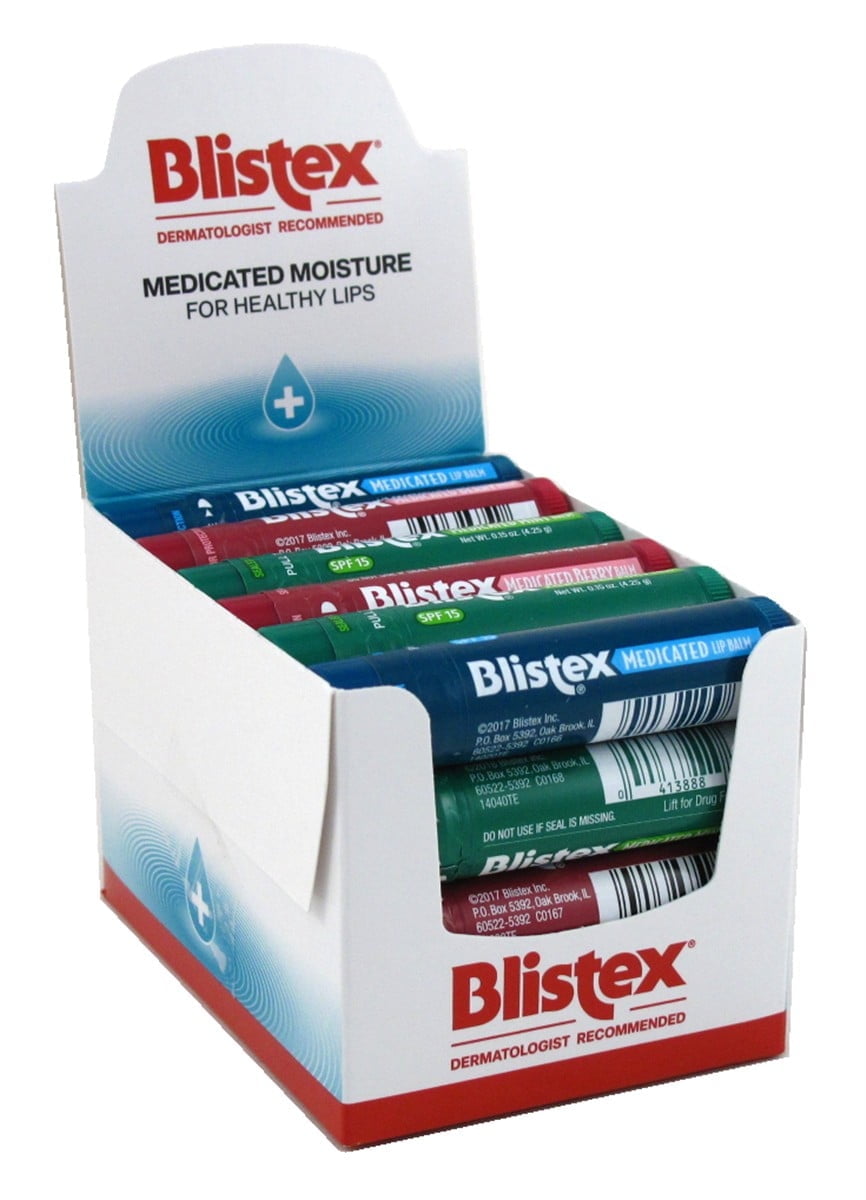 Blistex Medicated Balm SPF15 0.15 Ounce Assorted Flavors (Pack of 24)
