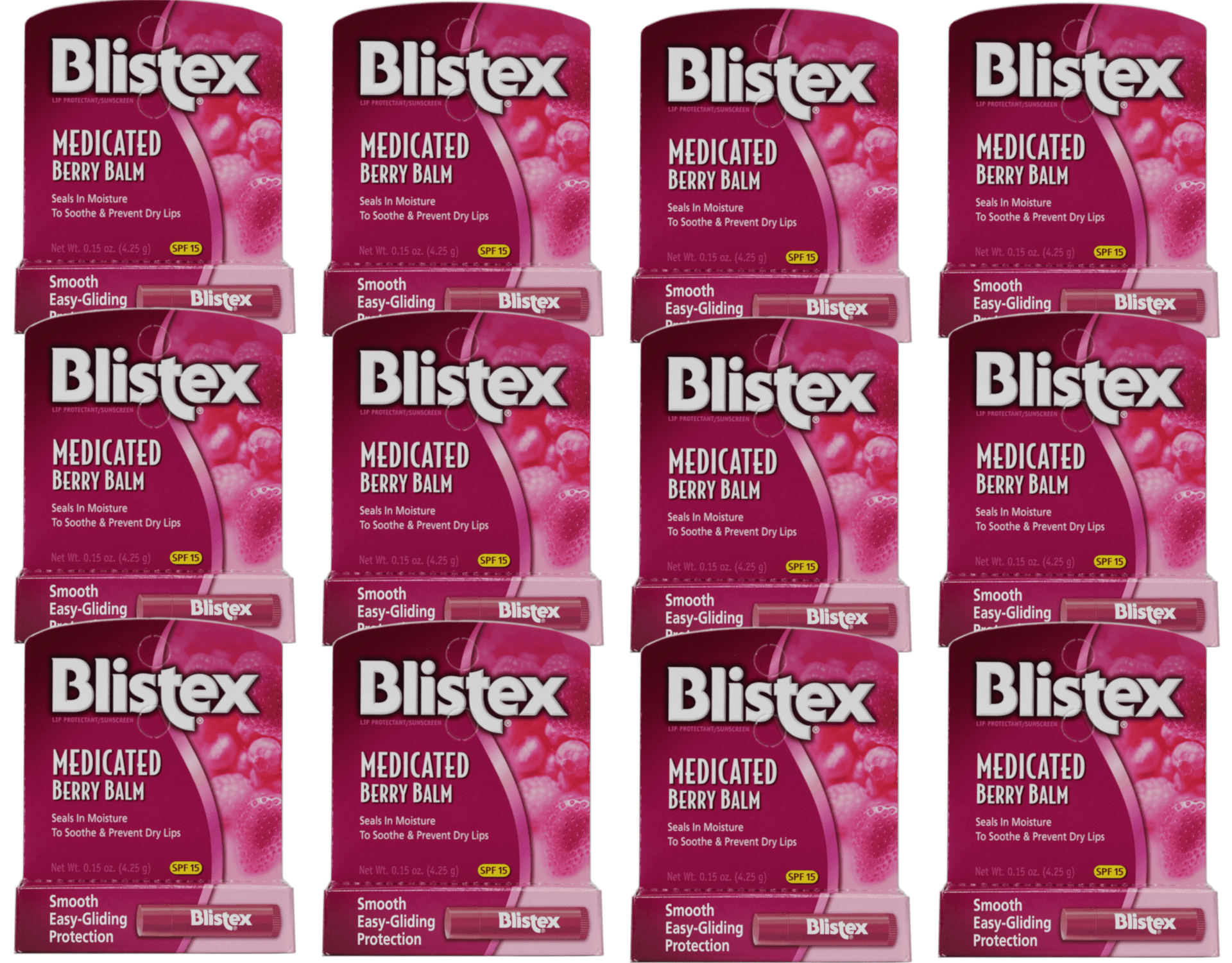 Blistex Medicated Berry Balm SPF 15 0.15 oz (Pack of 24)