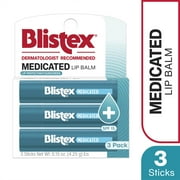 Blistex Medicated Lip Balm - Advanced Protection for Dry, Chapped Lips - 3 Count, 0.15oz Ea