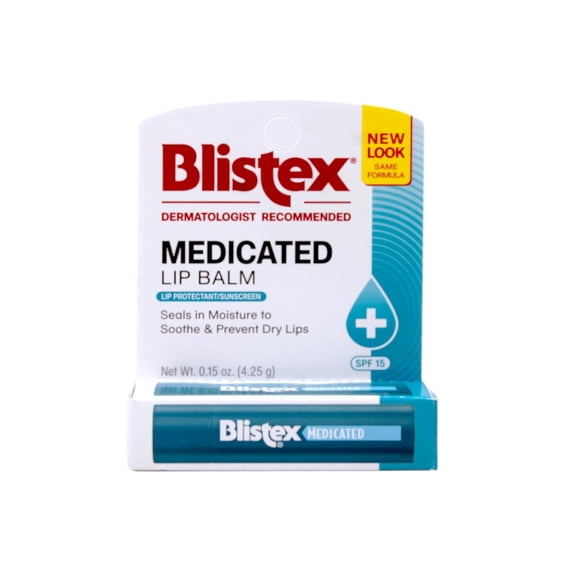 Blistex Medicated Lip Balm, SPF 15, Anti-Aging Lip Protectant, 2-Pack (0.15oz each)