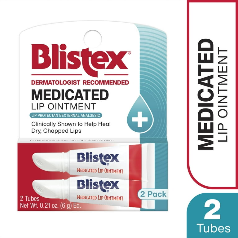 Blistex Medicated Lip Ointment Tube, 0.21 Ounce, Pack of 2