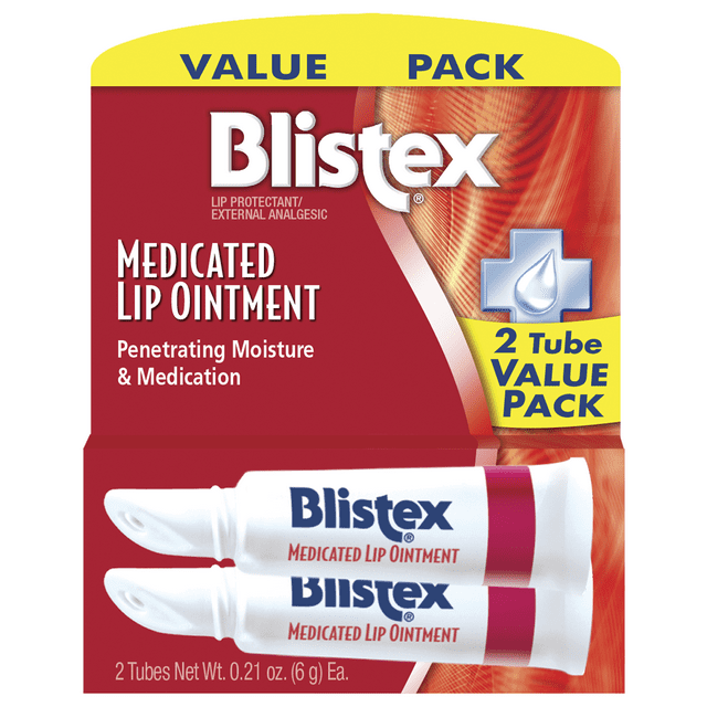 Blistex Medicated Lip Ointment Tube, 0.21 Ounce, Pack of 2