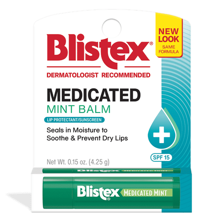 Blistex Medicated Mint Balm SPF 15 0.15 oz (Pack of 4)