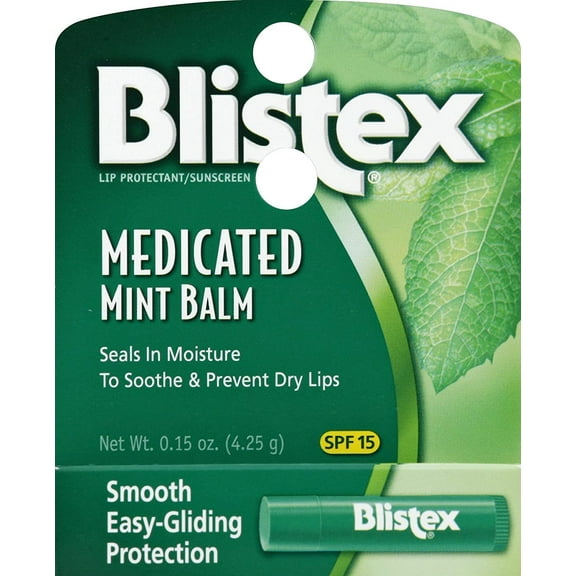 Blistex Medicated Mint Balm SPF 15 0.15 oz (Pack of 9)