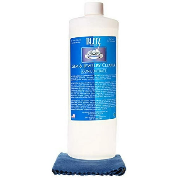 Blitz 32 Ounce Concentrated Jewelry Cleaning Solution + Free Cleaning Cloth