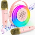 thumbnail image 1 of BlitzMax Mini Karaoke Machine for Kids, 2 Wireless Mic, bluetooth Karaoke Singing Speaker, Christmas, Birthday Gifts, 1 of 9