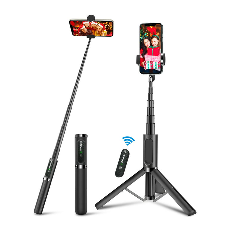 ATUMTEK 60 Selfie Stick Tripod, All in One Extendable Phone 60, Black
