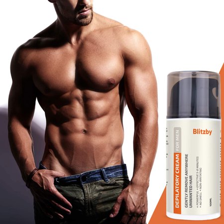 Blitzby Depilatory Cream For Men and Hair Removal Cream For Men, Powerful, Effective 10 Minutes, No smell, Non-Irritating, Gently Remove Anywhere Unwanted Hair, For All Skin Type, 100ML
