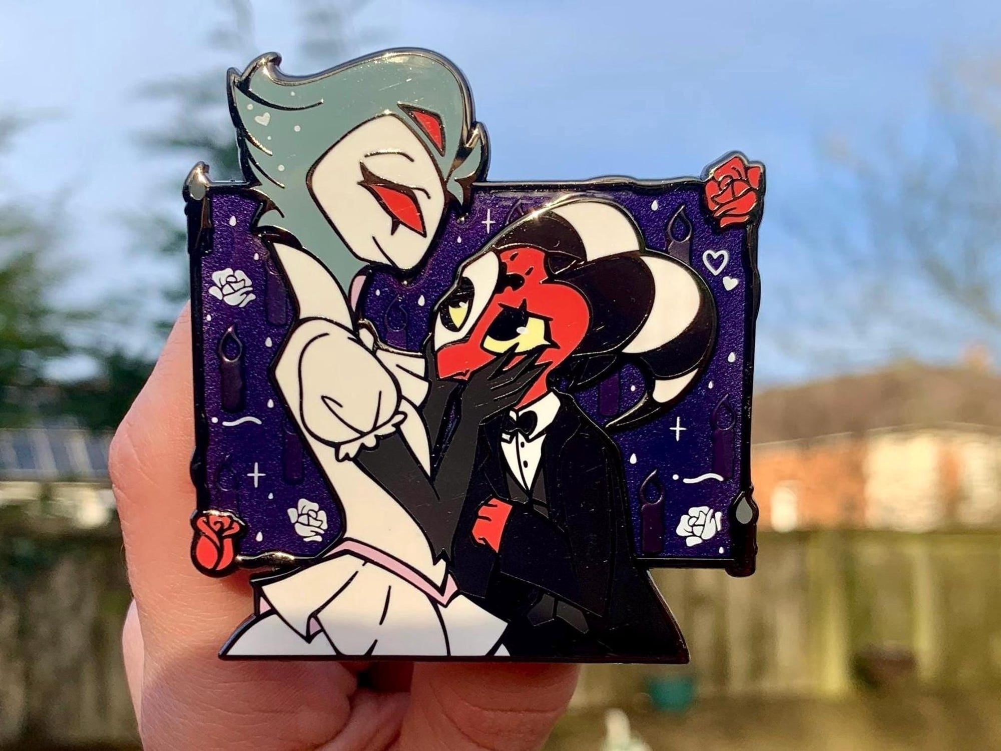 Blitzo and Stolas Enamel Pins Hazbin X Musicals pins Helluva boss ...