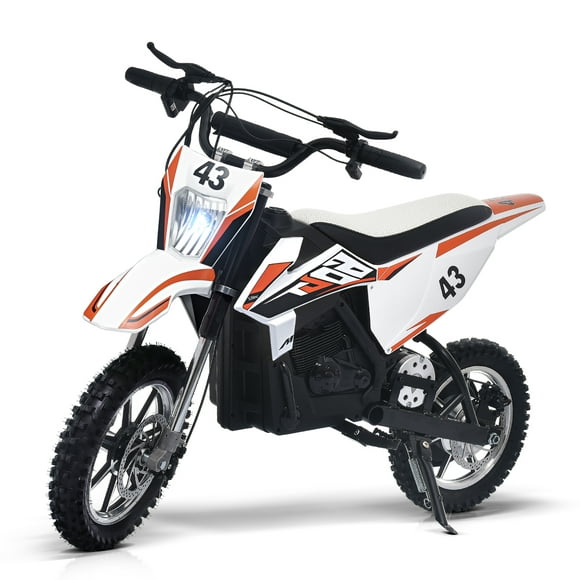 Blitzshark 36V 650W Kids Electric Dirt Bike Off-Road Motocross Ultra Powerful Motorcycle, with 17MPH MAX Speed, Rubber Tire, Twist Grip Throttle, Dual Suspension & Brakes, Leather Seat, SRK-MC20 Pro