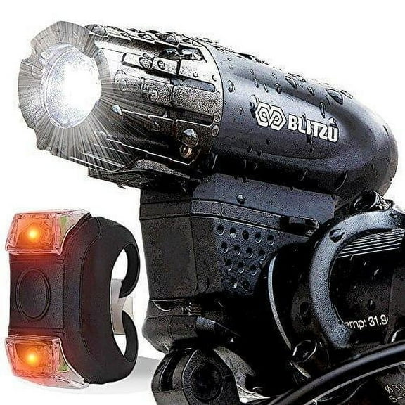 Blitzu USB Rechargeable LED Headlight with Tail Light, Black