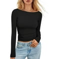 thumbnail image 1 of Bliwov Womens Basic Fall-Winter Long Sleeve Tops Going Out Crop Shirts Boat Neck Slim Fitted Outfits Y2k Trendy Tees 2024, 1 of 6