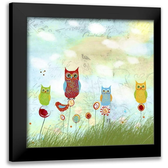 Blixt, Ingrid 12x12 Black Modern Framed Museum Art Print Titled - Owl Land