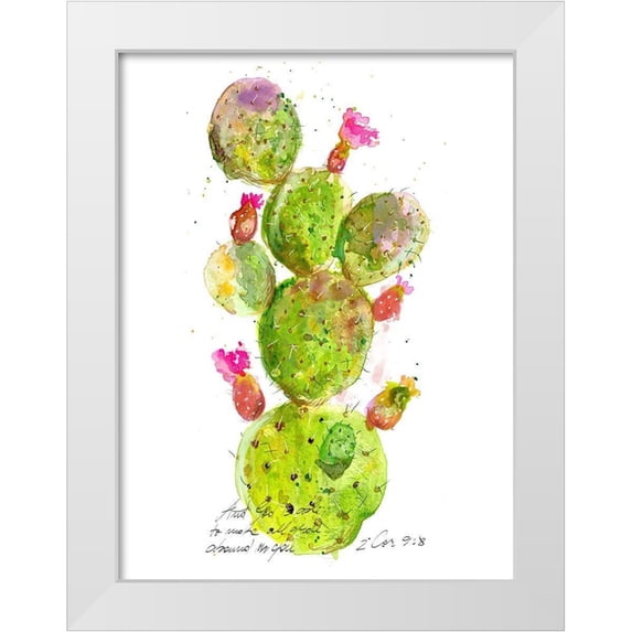 Blixt, Ingrid 19x24 White Modern Wood Framed Museum Art Print Titled - Cactus Verse III
