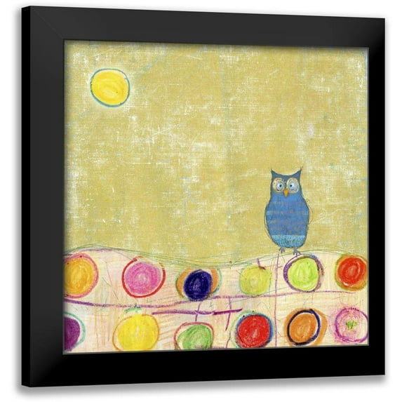 Blixt, Ingrid 20x20 Black Modern Framed Museum Art Print Titled - Feathers, Dots and Stripes III