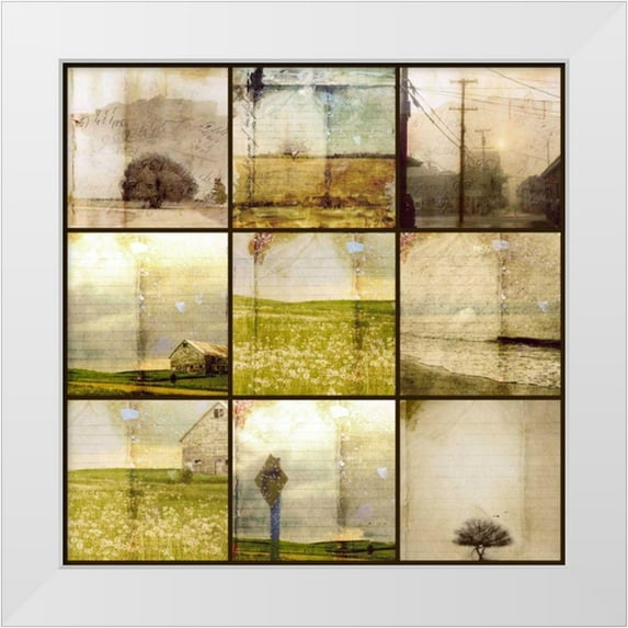 Blixt, Ingrid 20x20 White Modern Wood Framed Museum Art Print Titled - The Underlayers of My Town