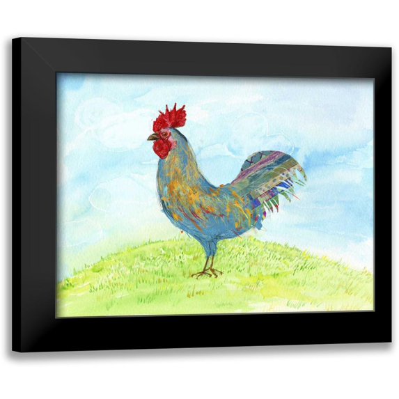 Blixt, Ingrid 24x19 Black Modern Framed Museum Art Print Titled - Meadow Rooster