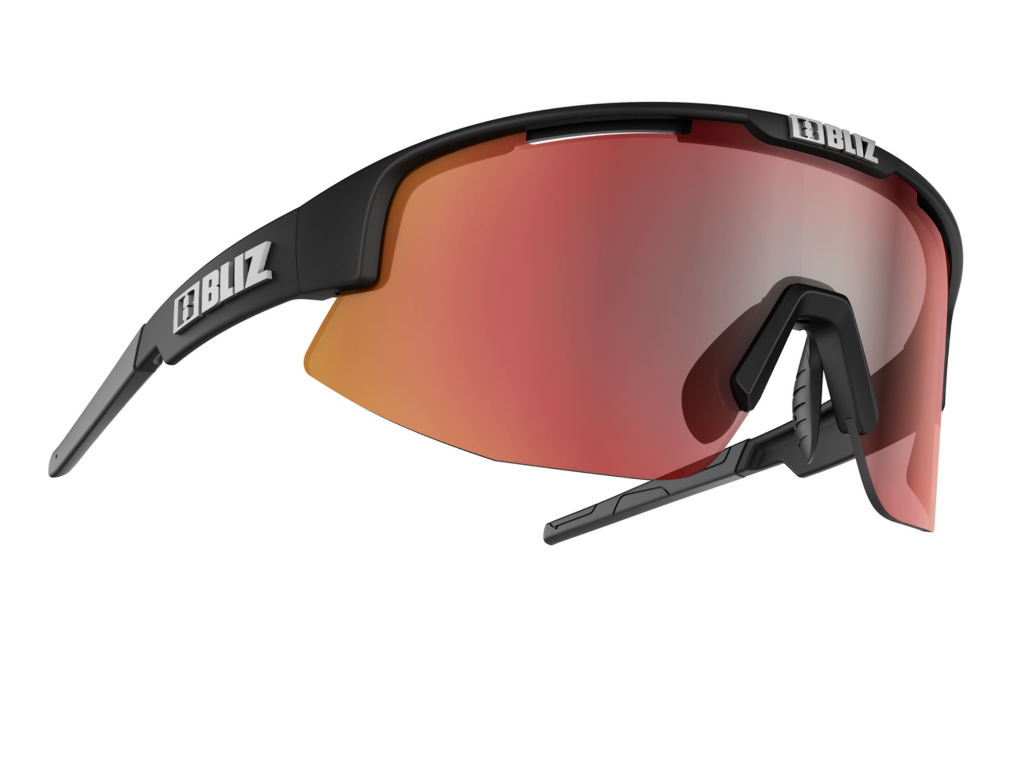 BLIZ スポーツサングラス MATRIX(mattblack/brown) Bliz Matrix, Matte Black Frame, Brown with Red Multi Lens