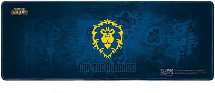 Blizzard World Of Warcraft Gaming Mouse Pad, XXL 31.5x11.8 Inch - Alliance Themed, Non-Slip Rubber Base, Stitched Edges