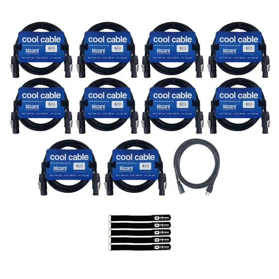 Blizzard Lighting PCT-INTER-1406 6 FT PowerCON TRUE1 to PowerCON TRUE1 Compatible Cable 10-Pack with Extension Cord Package