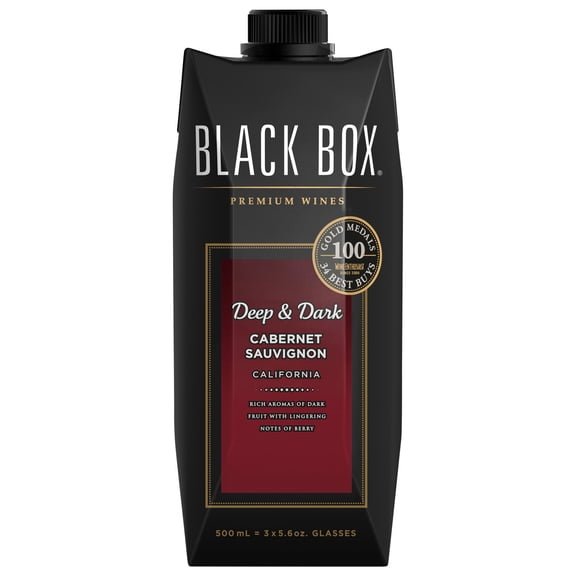 Black Box Deep & Dark Cabernet Sauvignon Red Wine, 500 mL Carton