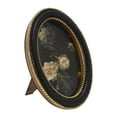 thumbnail image 1 of Home Decor Collection Black Round Wall Art or Tabletop, White Rose Floral Print by Antoine Monnoyer with Gold Beaded Frame, Classic Decorative Artwork, 6x8, 1 of 7
