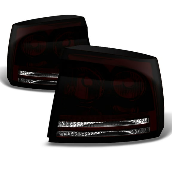 Blk Tinted 2006 2007 2008 Dodge Charger Tail Lights Brake Lamps 06-08 Left+Right