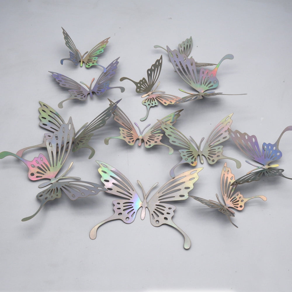 Blmiede Clear! 3D Hollow Butterfly Decal Removable Art Wall Sticker