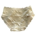 thumbnail image 1 of Blmnix 2024 Womens Panties Bikini Beige Lace Satin Silk Womens Panties Comfort 1PC, M-XL, 1 of 8