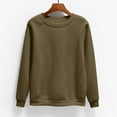 thumbnail image 1 of Blmnix 2024 Womens Tops Green Sweatshirt Long Sleeve Loose Crew Neck Solid Pullover Womans Tops Fancy, 1 of 5