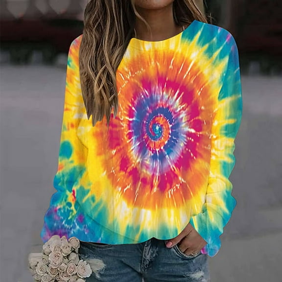 Blmnix Vacation Womens Blouses Dressy Casual Printed Crew Neck Long Sleeve Running Shirts Women Novelty Tops