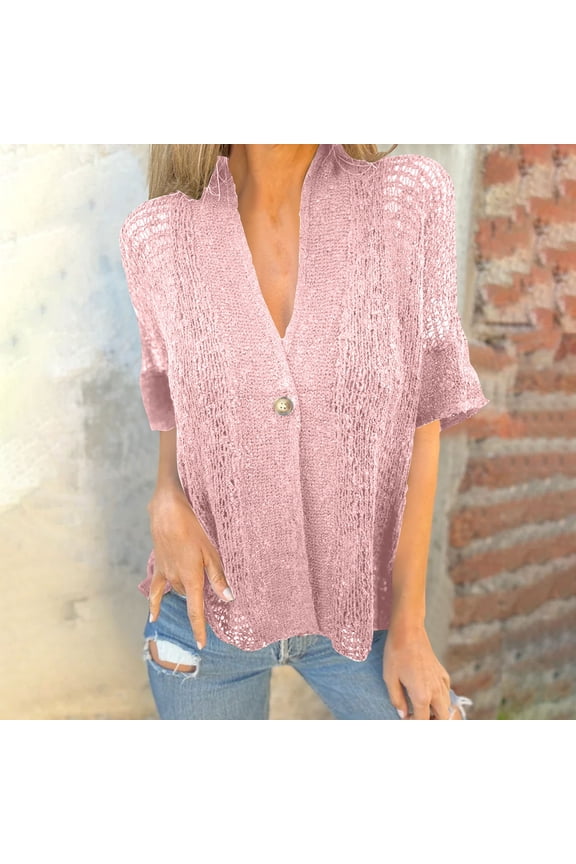 Adaptable Jacket for Women Fleece Womens Summer Jacket Spring Jackets Button Coat Pink Elbow-Length Cocoon Winter Coats for Women