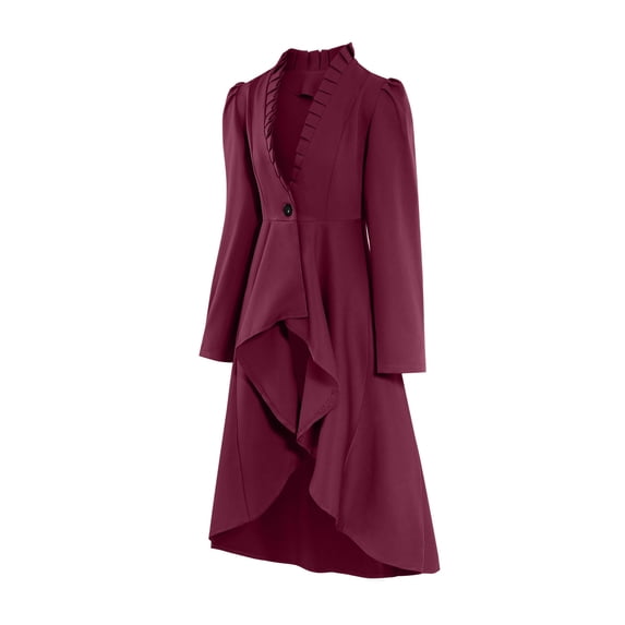 Blmnix Adjustable Waist Coats for Women Y2k Jacket Tie Poncho Womens Jackets Dressy Casual Rain Jackets Long High-Low Long Sleeve Red Winter Coat