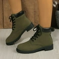 thumbnail image 1 of Blmnix Ankle Boots Women Low Heel Booties Army Green Womens Boots, 1 of 7