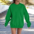 thumbnail image 1 of Blmnix Army Green Sweatshirt Plain Work Pullover Ladies Tops and Blouses Crew Neck Long Sleeve Workwear Tops, 1 of 4