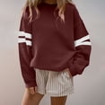 thumbnail image 1 of Blmnix Athleisure Football Sweatshirts for Women Basic Tee Wine Pullover Women Casual Tops Crew Neck Long Sleeve Novelty Tops, 1 of 5