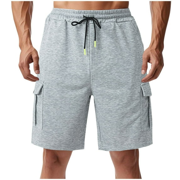 Blmnix Athletic Shorts Men's Shorts Running Cargo Shorts Shorts Gray Low with Pockets Mens Pajama Shorts,M