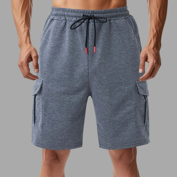 Blmnix Athletic Shorts Men's Shorts Running Cargo Shorts Shorts Gray Low with Pockets Mens Running Shorts,L