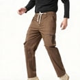 thumbnail image 1 of Blmnix Baggy Men Pants Cargo Pants Low Rise Hiking Pants Carpenter Leggings Full Straight-Leg Brown Mens Summer Pants,XXL, 1 of 7