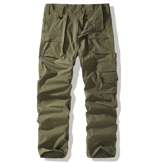 Blmnix Baggy Men's Pants Carpenter Pants Hiking Pants Low Rise Cargo Jeans Green Long Straight-Leg Summer Pants,L